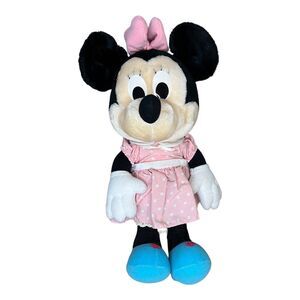 Vtg Disney Playskool Pink Polka Dot Minnie Mouse Plush Stuffed Animal Toy 13"